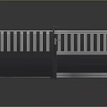 Gray Double Door Furniture Featuring Vertical Slat Design and Central Locking Mechanism