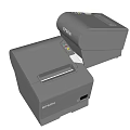 Two Gray Epson Thermal Receipt Printers Ideal for Office Appliances Use 3d model