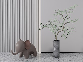 Modern Potted Vase 3d model