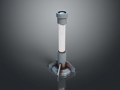 Industrial Metal Support Component With Sturdy Base And White Central Column 3d model