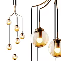 Vintage Style Amber Glass Pendant Lights With Filament Bulbs For Modern Home Interior