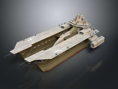 Military Aircraft Carrier 3D Model With Detailed Flight Deck And Structure 3d model