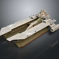 Military Aircraft Carrier 3D Model With Detailed Flight Deck And Structure