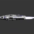 Futuristic Spaceship Model With Geometric Design Metallic Surface And Glowing Details
