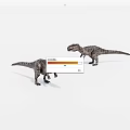 Two Realistic 3D Dinosaur Models Standing On White Background 3d model