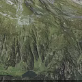 Mountainous Terrain With Lush Green Vegetation Forested Slopes And Scenic Valley Lake
