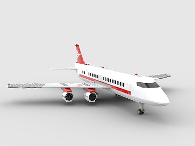 LEGO toy blocks airplane passenger plane 3d model