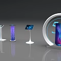 Public Facilities Featuring 5G Technology Interactive Screens and Illuminated Modern Design 3d model