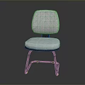 Simple Light Gray Fabric Chair With Metal Legs And Backrest Seat