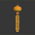 Traditional Chinese Woven Lantern With Yellow Red Color And Decorative Tassel Bottom