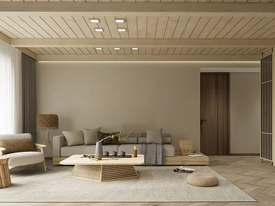 Modern Hotel Public Lounge Interior With Cozy Sofa Coffee Table And Area Rug 3d model