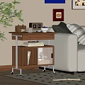 Middle-old style mobile side a few mobile corner a few mobile trolley 3d model
