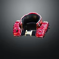 Red Boxing Ring Model With Black Seats And Golden Connectors Design