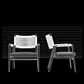 Modern Armchair Designs With Woven Backrest Green And Beige Cushions Wooden Frame