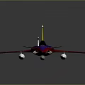 Colorful Fighter Jet Model With Blue Red Yellow Accents And Detailed Wing Design