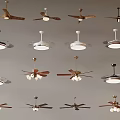 Various Styles Of Ceiling Fans With Decorative Blades And Built In Lights