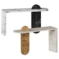 Modern Marble Console Table With Geometric Design And Multi Color Textures For Interior Decor 3d model