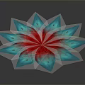 Vibrant Flowering Plant With Blue Petals And Red Center On Dark Background