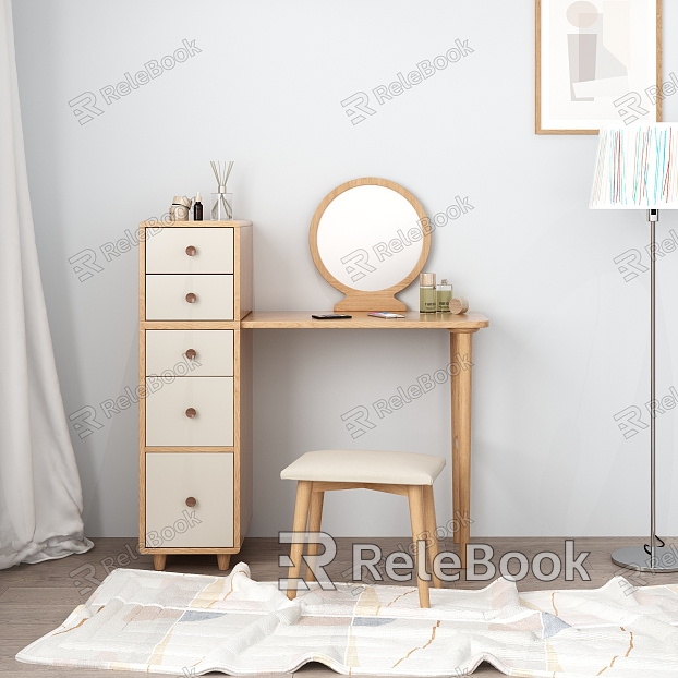 Nordic Dressing Table Solid Wood Dressing Table model