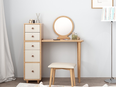 Nordic Dressing Table Solid Wood Dressing Table model