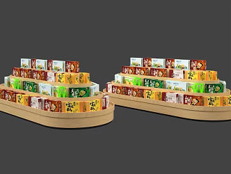 Showcase Shelf Display Stack Head Bulk Stack Head Promotion Display Rack Promotion Stack Head Supermarket Shelf Snack Stack Scene Stack 3d model