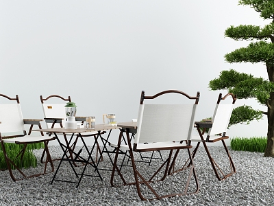 Modern Outdoor Table and Chair Outdoor Camping Dining Table and Chair 3d model