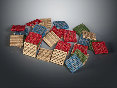 Colorful Wooden Blocks In Various Colors Stacked Together For Decorative 3d model