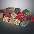 Colorful Wooden Blocks In Various Colors Stacked Together For Decorative