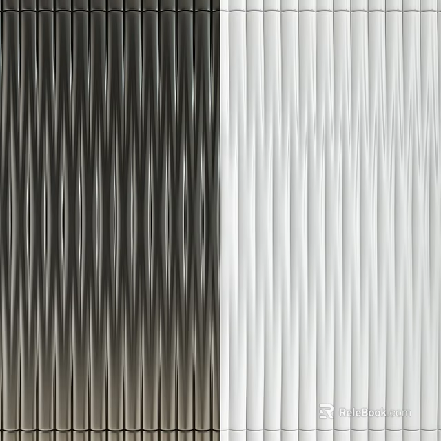 Decorative Vertical Striped Components In Dark And White For Interior Design 3d model 