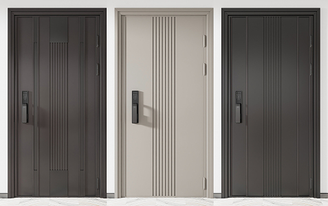 Modern Password Door Entry Door 3d model