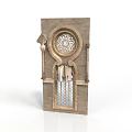 Traditional Architectural Decorative Element Featuring Circular Carved Pattern Arched Design And Stone Grille