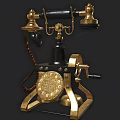Vintage Antique Telephone Featuring Brass Bells Black Base And Classic Design