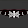 Stylish Dark Brown Leather Belt With Red Lining And Silver Decorative Buckle