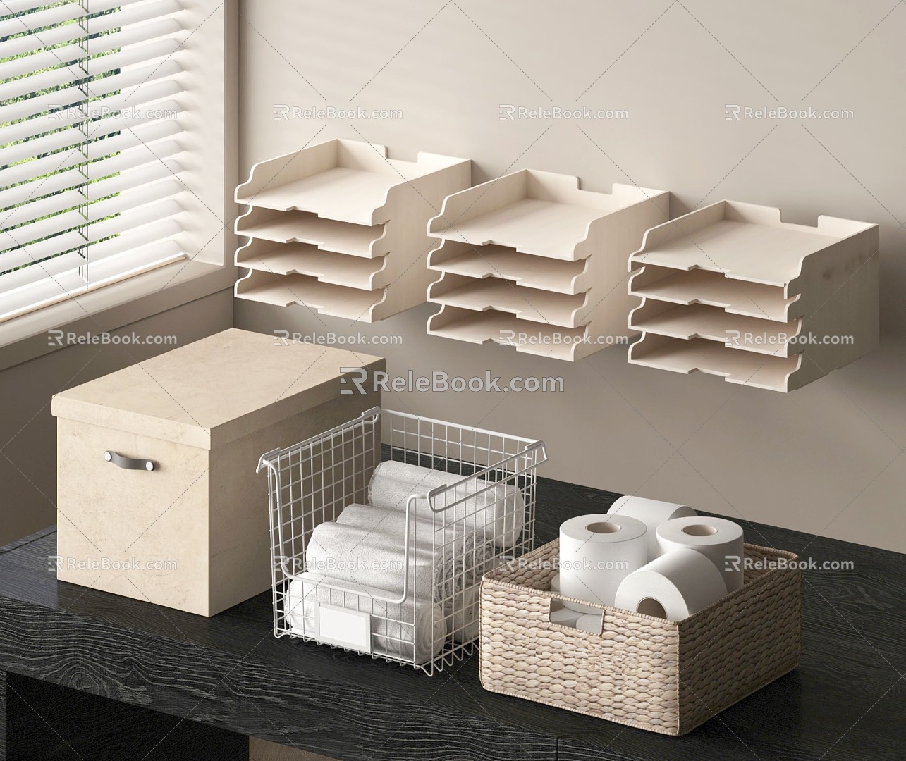 Modern Storage Basket Storage Rack 3d model