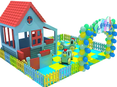 Modern Amusement Equipment Large Toy Garden House Children's Facilities Children's Paradise 3d model