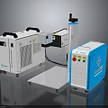 Precision Electronic Appliances Laser Marking Machine System With Worktable And Control Box 3d model