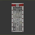 Cartoon Style Platform Scene With Intricate Patterns Red Topped Pillars And Red Blocks