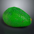 Fresh Ripe Green Avocado with Speckled Surface and Yellow Stem