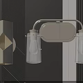 Modern Geometric Design Wall Sconces With Glass Shades Metal Frame And Edison Spiral Bulbs