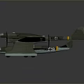 Military Style Green Camouflage Model Airplane With Four Propellers Wing Insignia And Floats