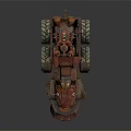 Steampunk Car With Mechanical Gears Steam Pipes Large Wheels And Vintage Design