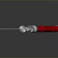 Red Martial Arts Nunchucks Weapon With Silver Connectors And Rope Details