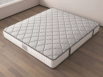 Gray Diamond Stitched Mattress For Comfortable Bedding Support And Sleep Quality 3d model