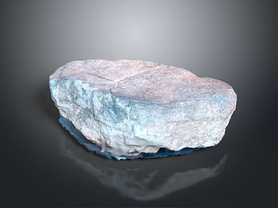 Natural Wood Stone With Unique Rough Texture And Gray Blue Color Polished Base For Decor 3d model