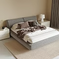 Double bedside table carpet table lamp 3d model