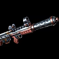 Futuristic Sci Fi Weapon With Copper And Black Metal Components And Circular Holes