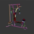 Multi Functional Home Gym Fitness Equipment With Red Black Seats And Metal Frame
