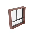 Modern Casement Window With Brown Aluminum Frame And Clear Glass Design