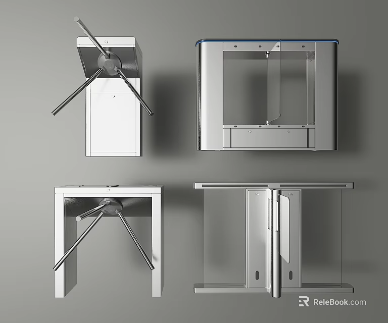 Modern Shower Sauna Equipment With Glass Enclosures And Stainless Steel Frames 3d model 