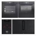 Sleek Modern Black Built in Kitchen Appliances With Oven And Control Panels